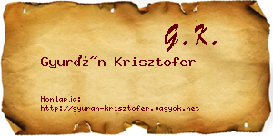 Gyurán Krisztofer névjegykártya
